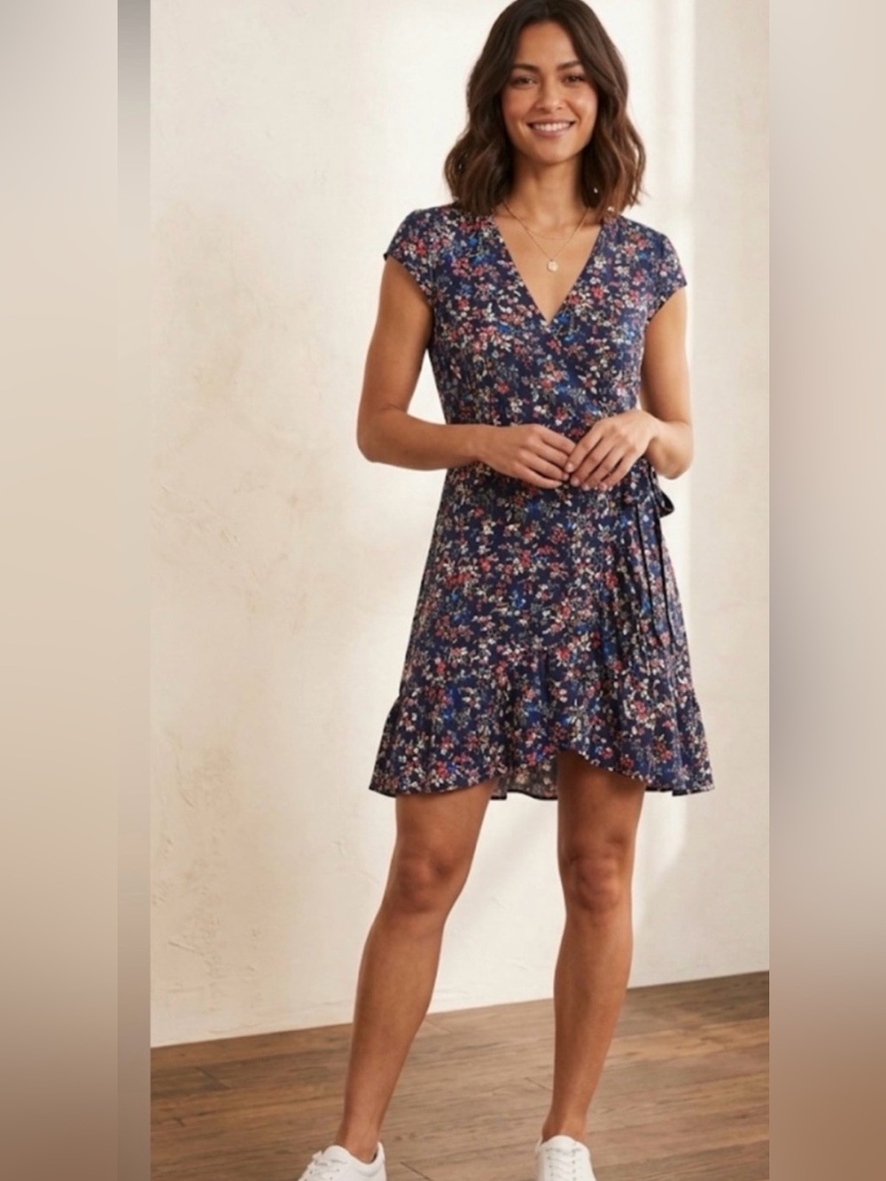 J. Crew Floral Faux Wrap Dress Size 14